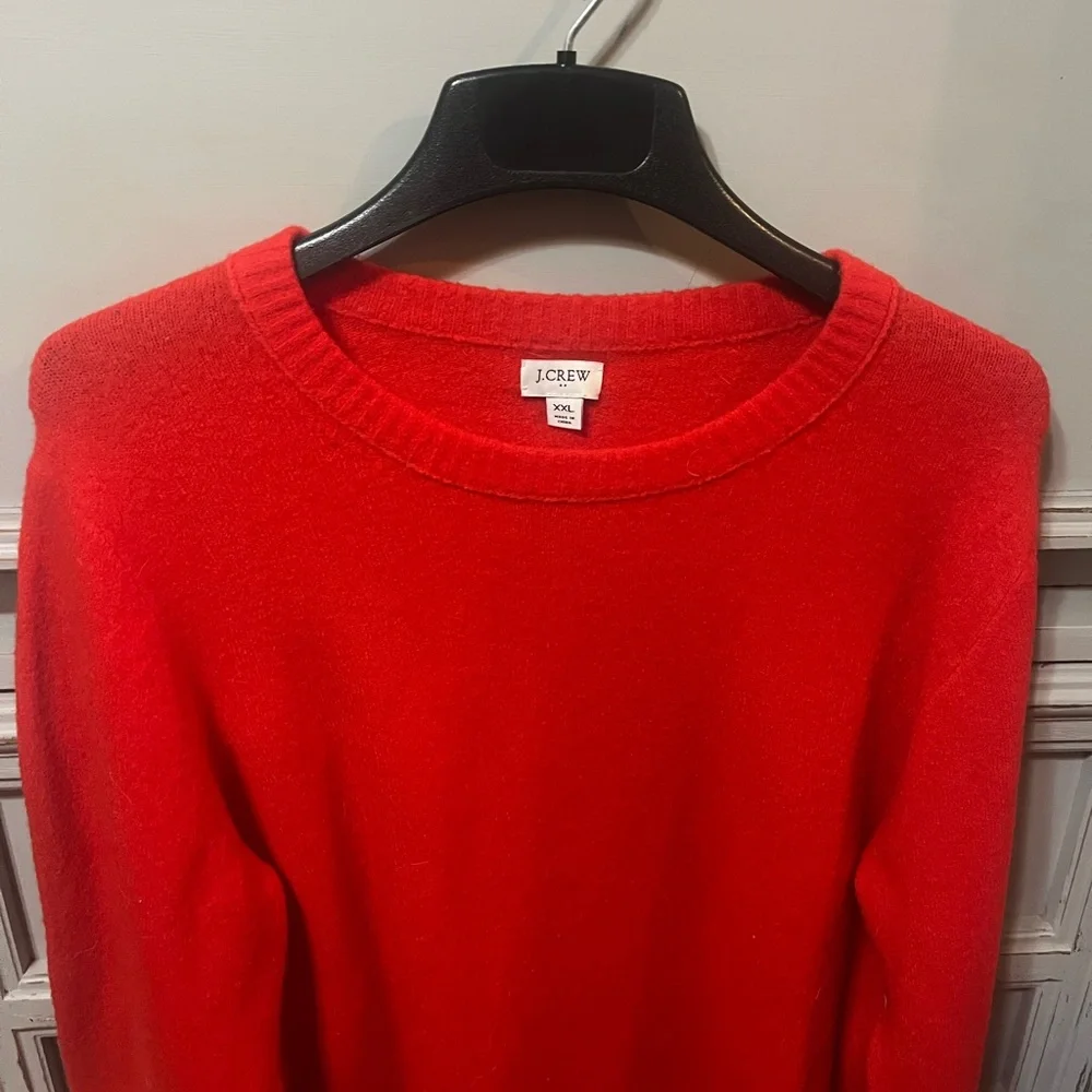 J. Crew Red Crew Neck Sweater
